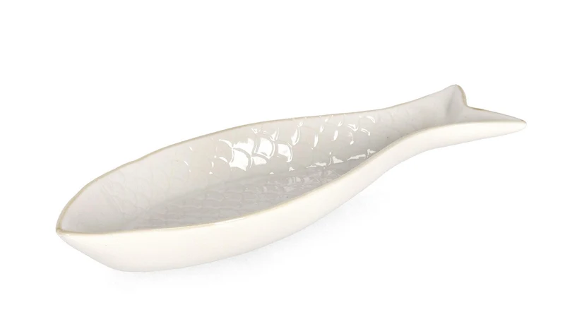 Set di 4 Piatti Decorativi in Porcellana a Forma di Pesce - BAYLIE