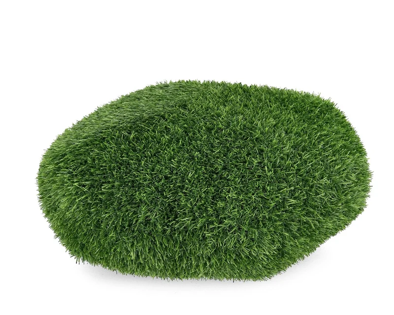 Set di 4 Sassi Decorativi Ovali in Erba Sintetica da Giardino - ERBA