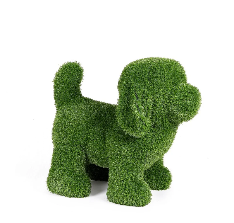 Set di 2 Decorazioni Cane in Erba Sintetica per Giardino - ERBA