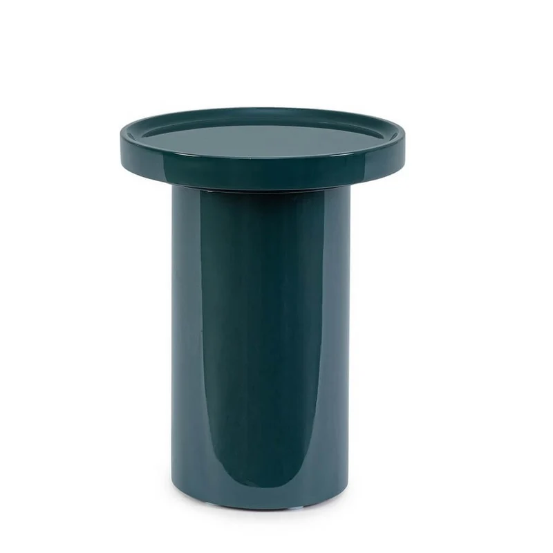 Tavolino rotondo in MDF laccato lucido base cilindrica H50,5 - OTILIA