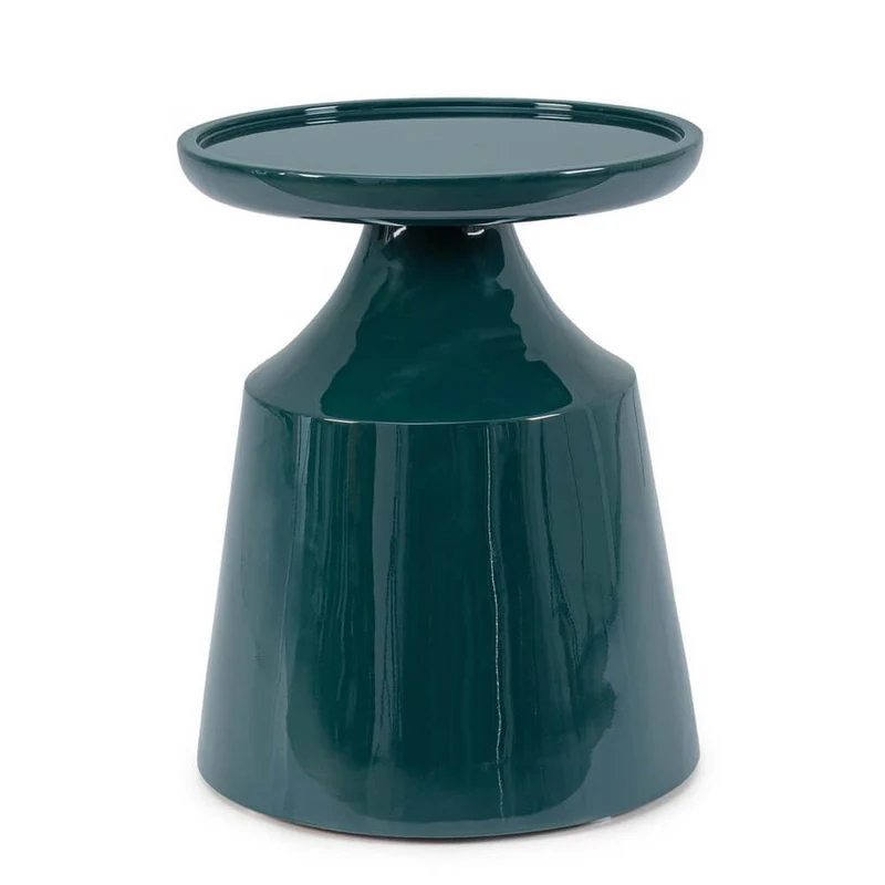 Tavolino Rotondo in MDF Laccato Lucido Base Conica - OTILIA