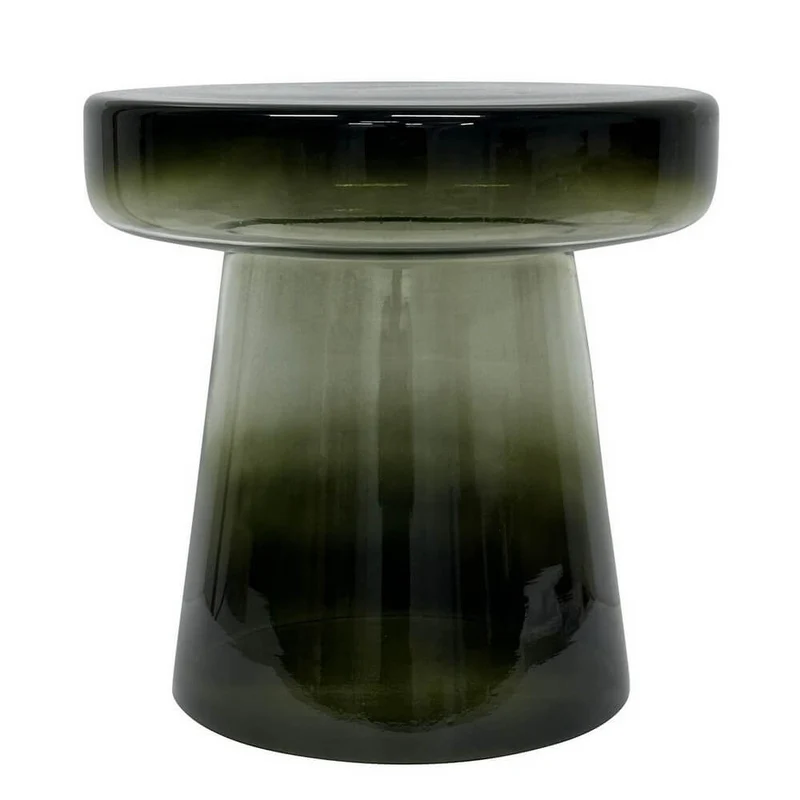 Tavolino rotondo in vetro soffiato verde design moderno - FAZAL