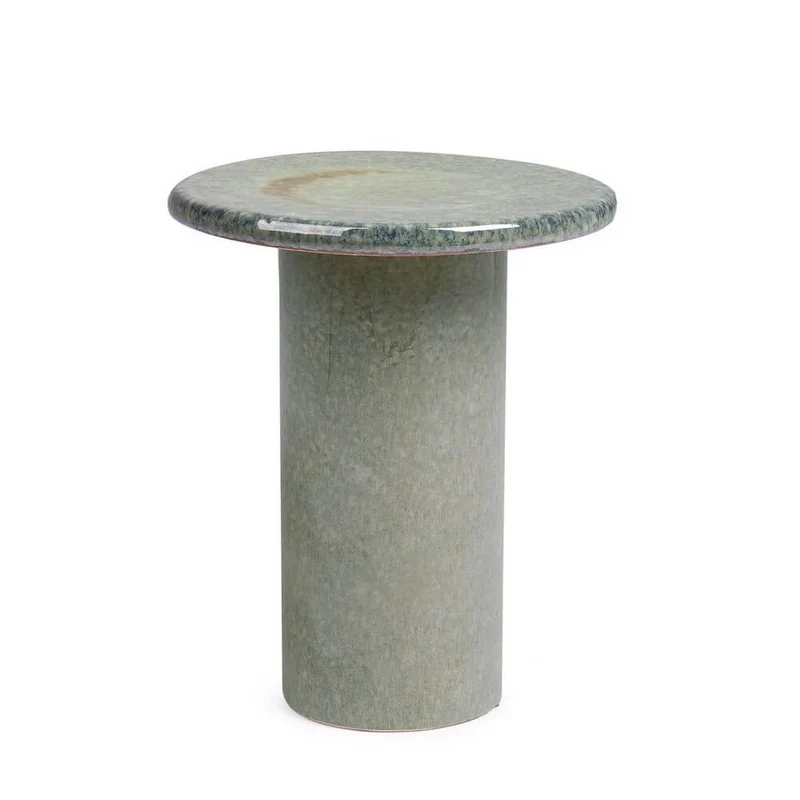 Tavolino in Ceramica Smaltata Artigianale Base Cilindrica - BARAKI