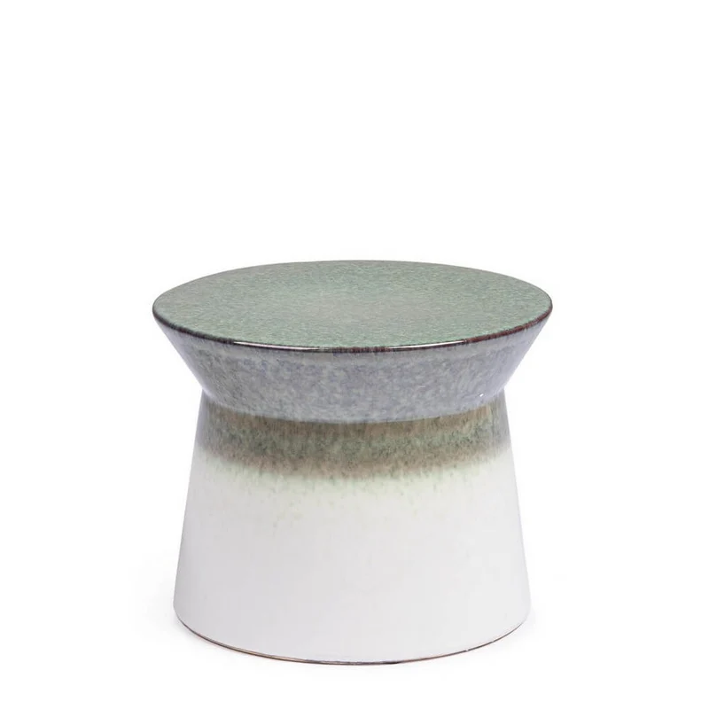 Tavolino rotondo in ceramica smaltata artigianale da interno - BARAKI