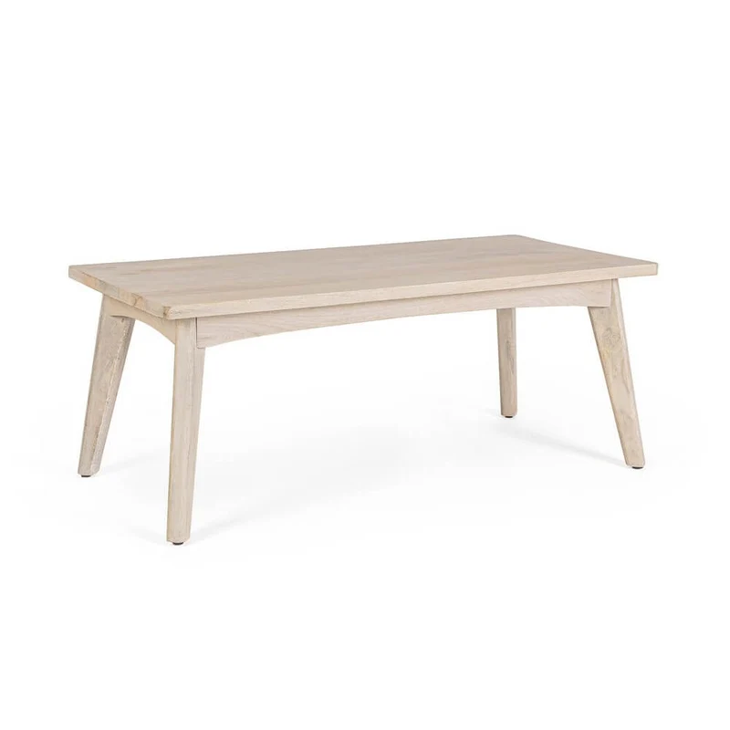 Tavolino da salotto in legno mango decapato bianco 115x55 - LENA