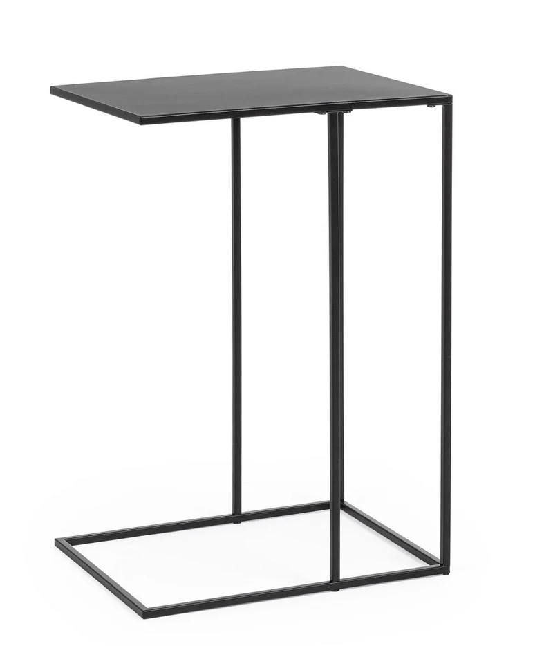 Set di 4 Tavolini Laterali in Acciaio Verniciato Nero 40x58h - ALRIK