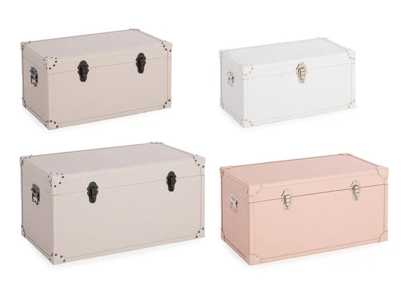 Set da 4 Bauli in MDF e Similpelle con Chiusura a Scatto - BAULE