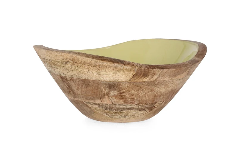 Set di 4 Ciotole Irregolari in Legno di Mango con Smalto Interno - THARA