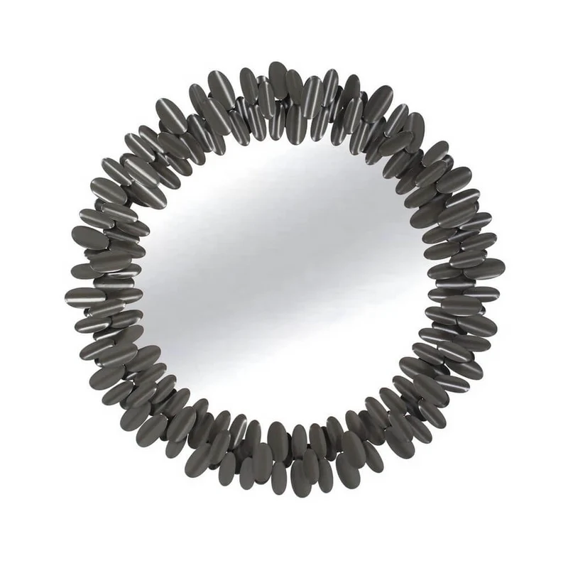 Specchio Rotondo con Cornice in Acciaio Verniciato Ciottoli D95 - MIRAT