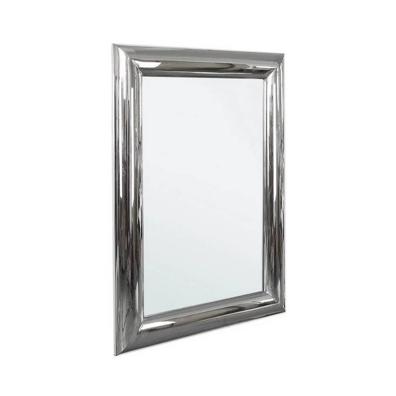 Specchio da Parete con Cornice in Acciaio Argento Lucido 80x110 - KOONS