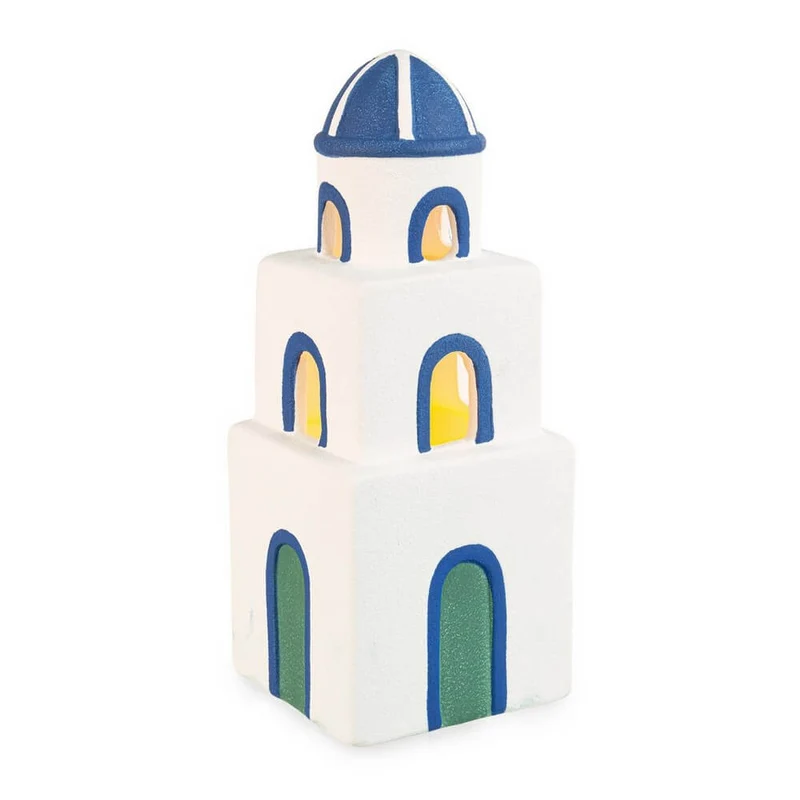 Decorazione Torre Mediterranea in Porcellana con LED - TORRE