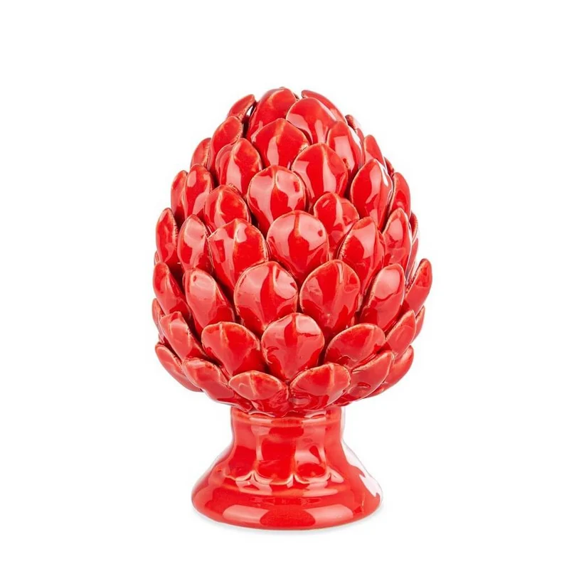 Pigna Decorativa in Ceramica Rossa Stile Classico 23,5 cm - PIGNA