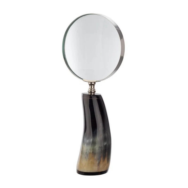 Lente di Ingrandimento Decorativa con Manico in Corno Naturale 23,5x10 - LENTE