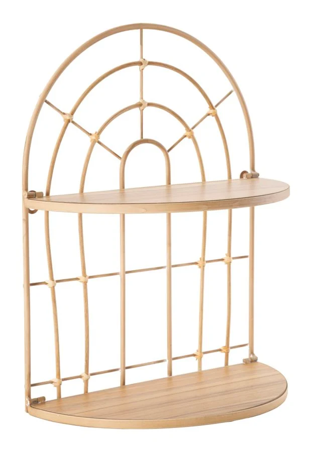 Mensola doppia ad arco in legno 34,5x18x45,5 cm - ARCH