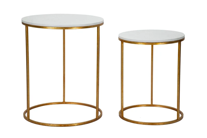 Tavolini tondi in marmo set da 2 pezzi altezze diverse - SIMPLY MARBLE