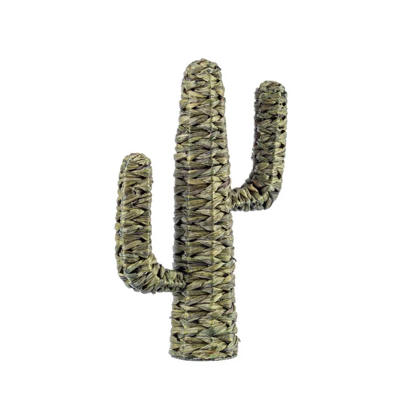 Set di 4 Cactus Decorativo in Fibra Vegetale Intrecciata Verde H59 - PYRIS