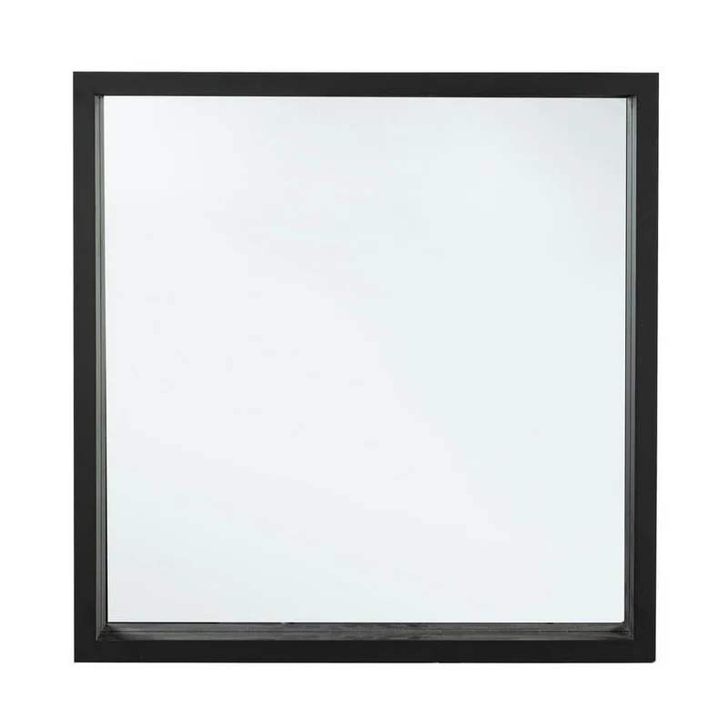 Specchio Quadrato con Cornice in Legno di Paulonia 52x52 Bianco e Nero - YOUNG