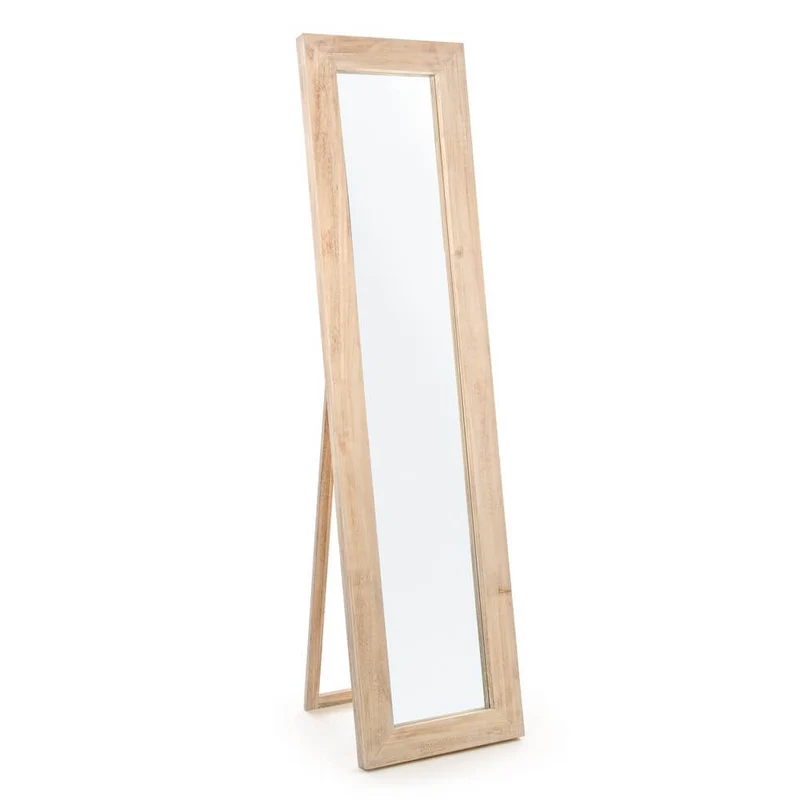 Specchio da Terra Rettangolare con Cornice in Legno di Paulonia - YOUNG