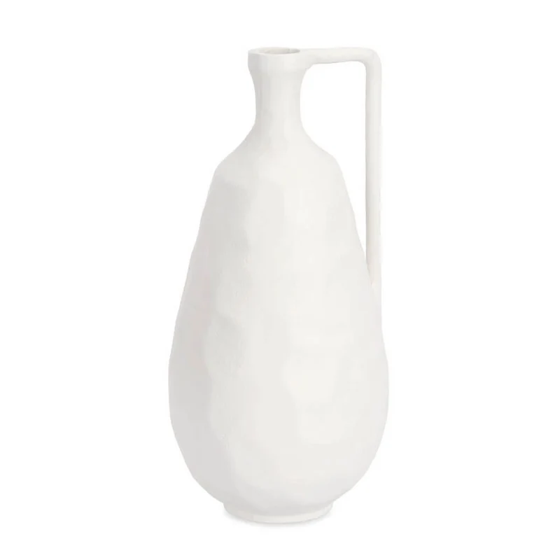 Bottiglia decorativa in alluminio bianco opaco con manico h35 - SAKI
