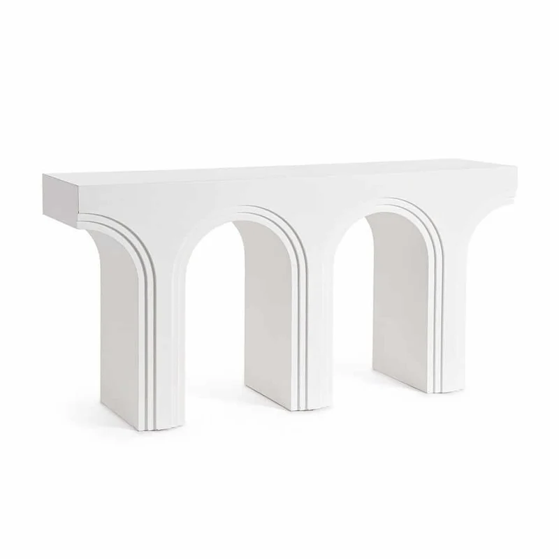 Consolle design ad archi in MDF laccato bianco opaco - ROAM