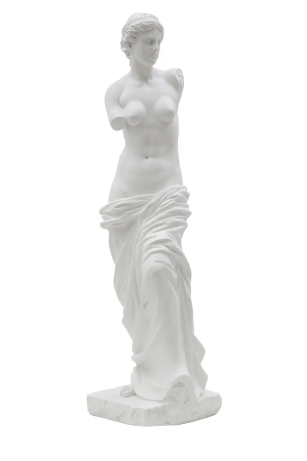 Statuetta Donna in Resina Stile Scultura Classica Bianca 49 cm - ELISIA