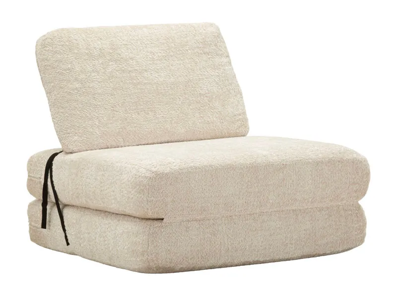 Poltrona letto compatta con rivestimento bouclé - FASTER