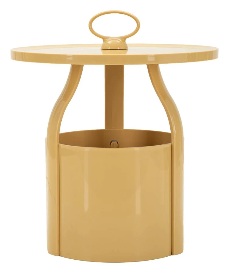 Tavolinetto portariviste rotondo in legno 44x43 cm - IRIS