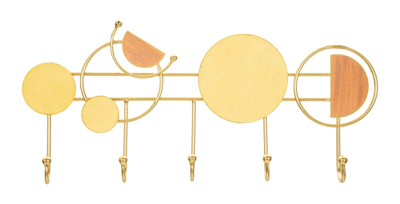 Appendino da Muro Geometrico Oro e Bronzo 47x22 cm - WEDNESDAY