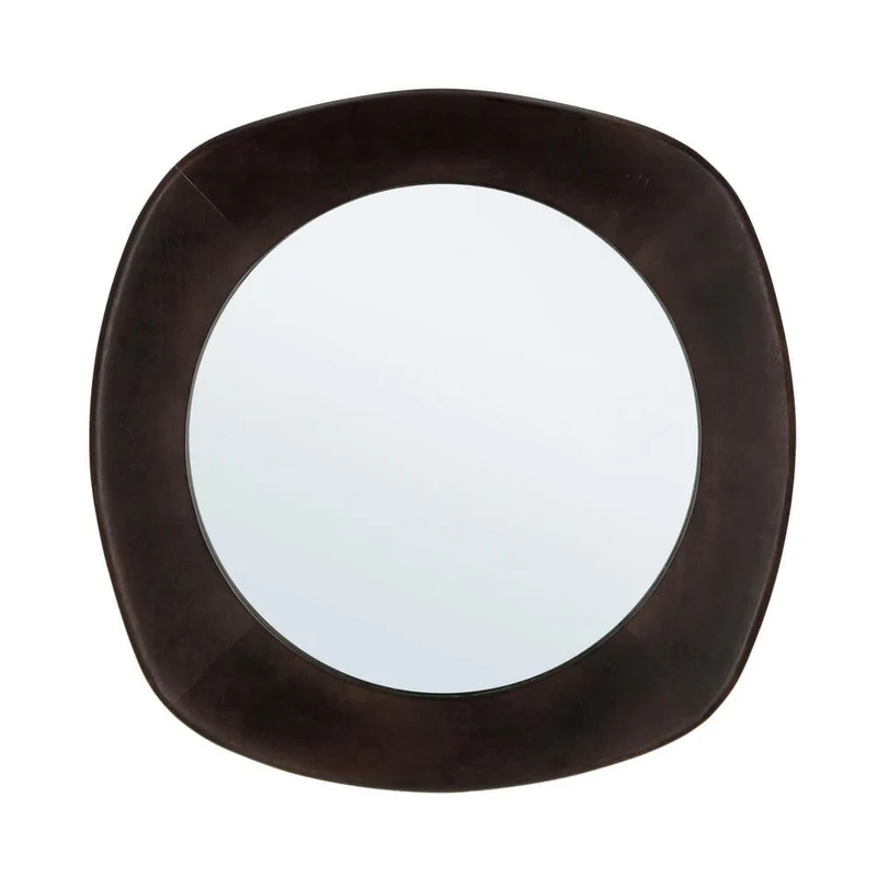 Specchio da Parete con Cornice in Legno di Mango Marrone Scuro - EVANS