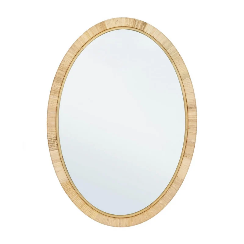 Specchio da Parete Ovale in Rattan con Intreccio Vienna - EDWARDS