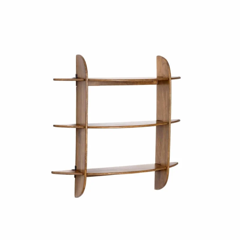 Mensola da Parete 3 Piani in Legno di Mango Naturale - EASTWOOD
