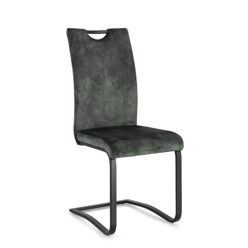 Set di 4 Sedie da Pranzo in Velluto con Gambe in Acciaio - AIMEE