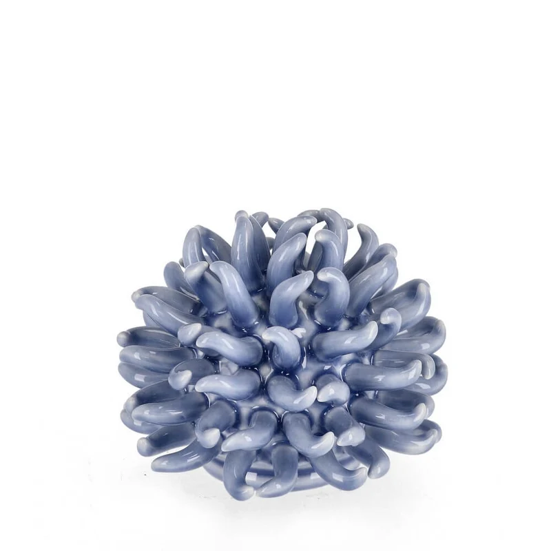 Sfera Decorativa a Riccio di Mare in Porcellana Azzurra - PEDRO