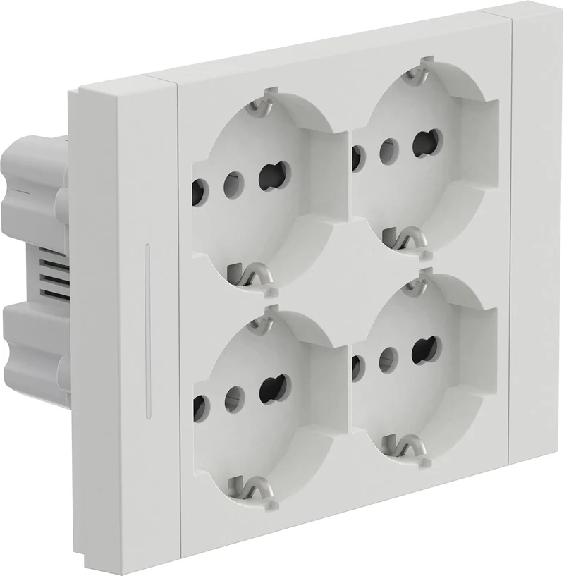Multipresa da incasso Quadra 4 Posti Universali P40, compatibile con tutte le scatole da incasso 3 posti 503, Con interruttore/Deviatore, Bianco/Nero