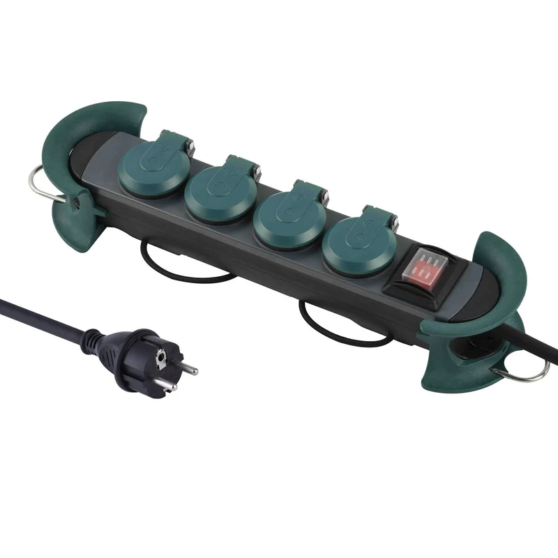 Multipresa Professionale Outdoor 4 prese schuko, IP44, Cavo in Gomma 4 metri