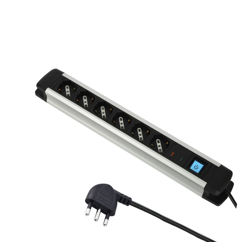 Multipresa Alluminio 6 Posti con Protezione
