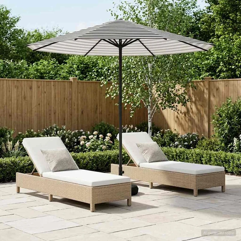 Parasole da Giardino con Base Rettangolare 2,3 x 2,3 m 42036220