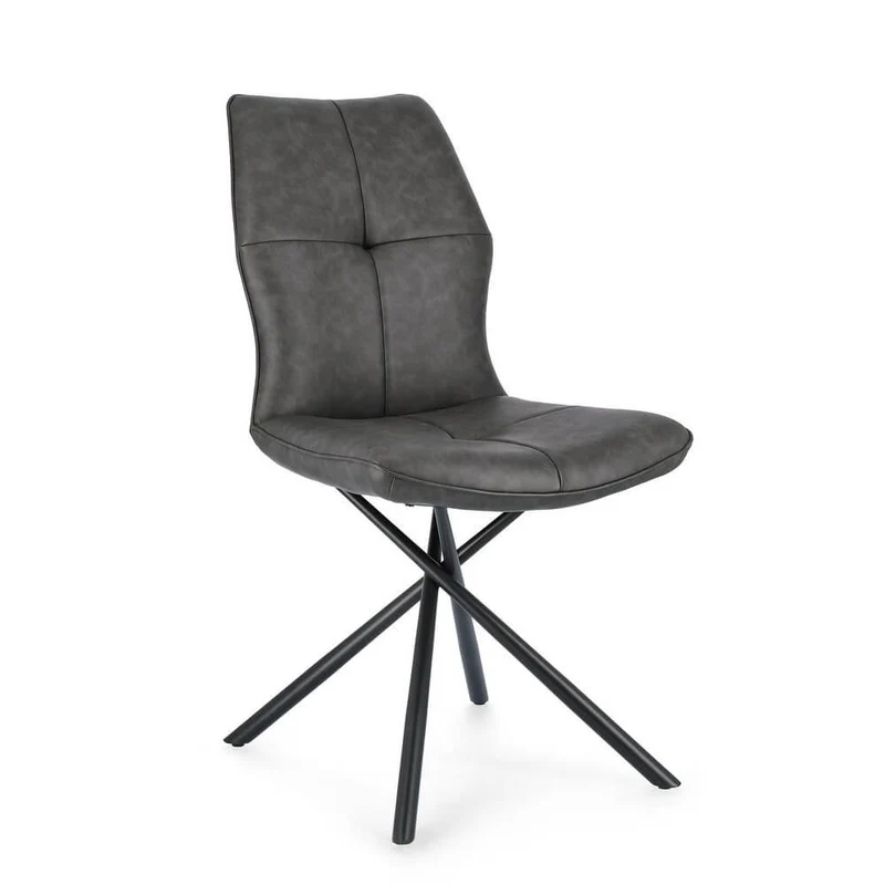 Set di 2 Sedie Imbottite in Similpelle con Gambe in Acciaio - SOPHIA
