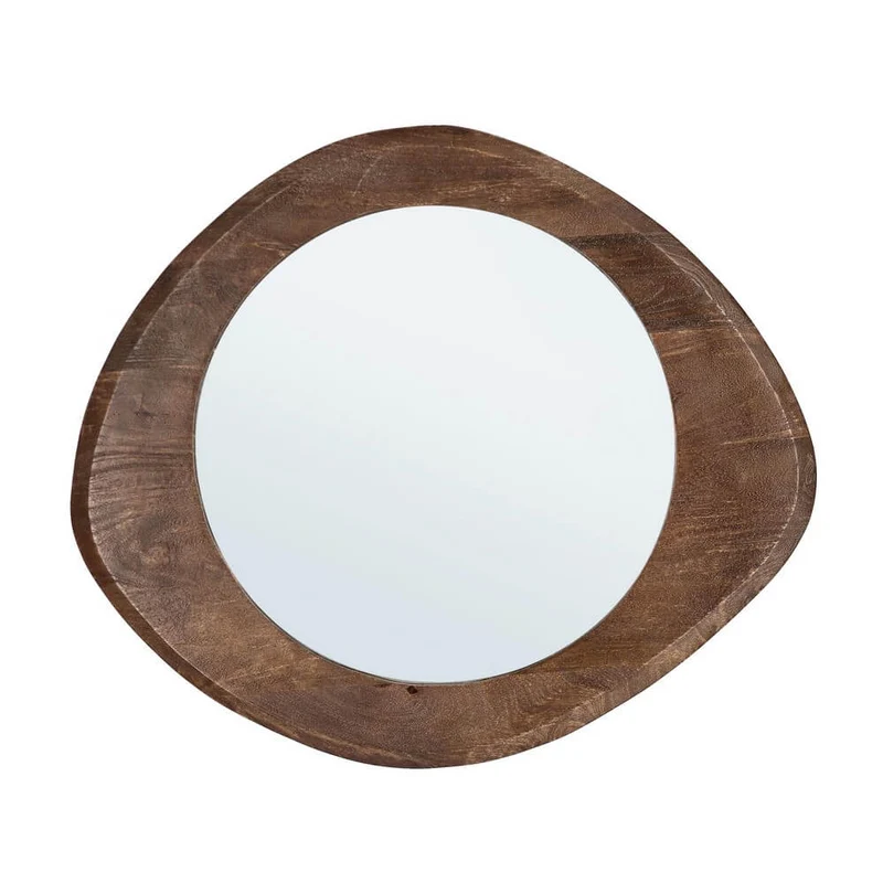 Specchio da Parete con Cornice in Legno di Mango Forma Organica - PAULINA