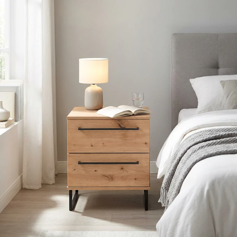 comodino moderno 2 cassetti cm 45 5x35x54 h - ZENWOOD