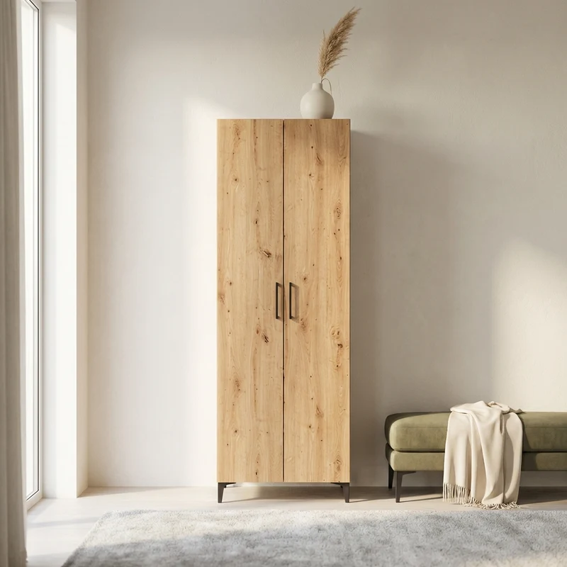 armadio due ante moderno minimal in legno cm 67 4x34 8x195 h - JOSE