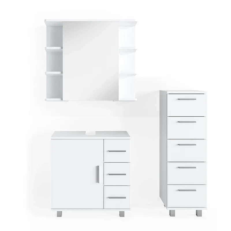 Set mobili bagno Ilias Bianco 3 pezzi Vicco