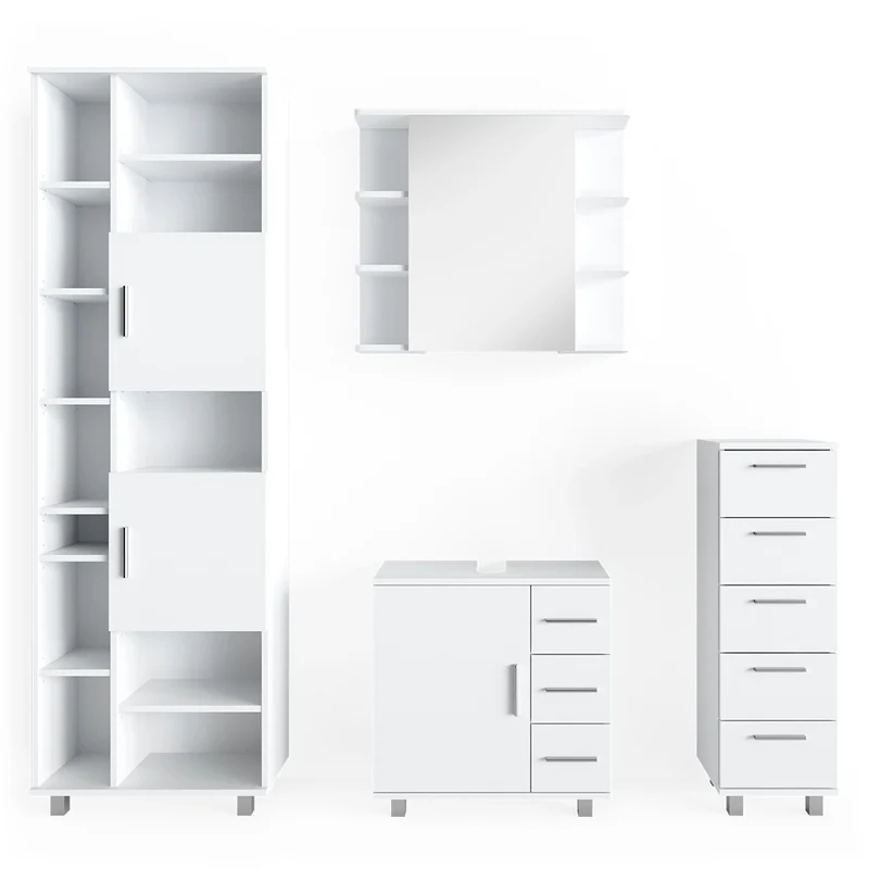 Set mobili bagno Ilias Bianco 4 pezzi Vicco