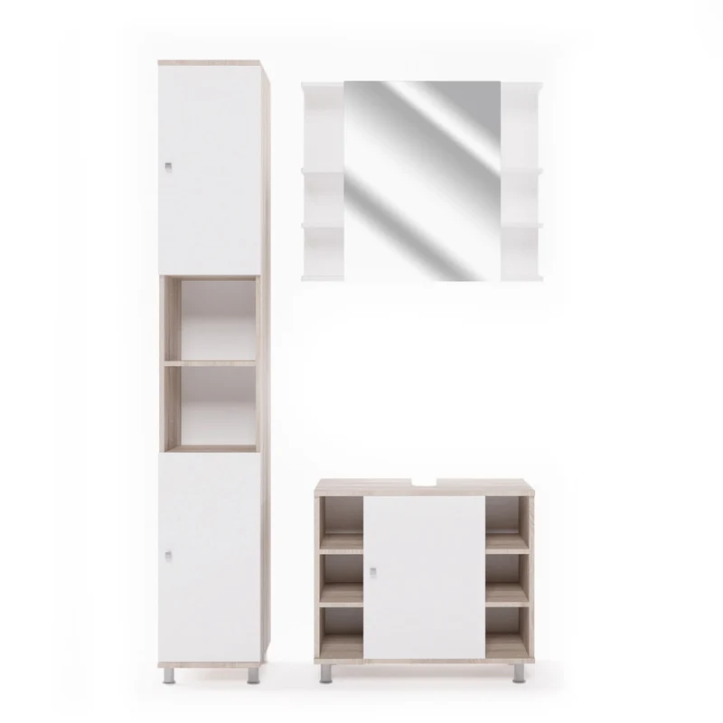 Set mobili bagno Fynn Sonoma 3 pezzi Vicco