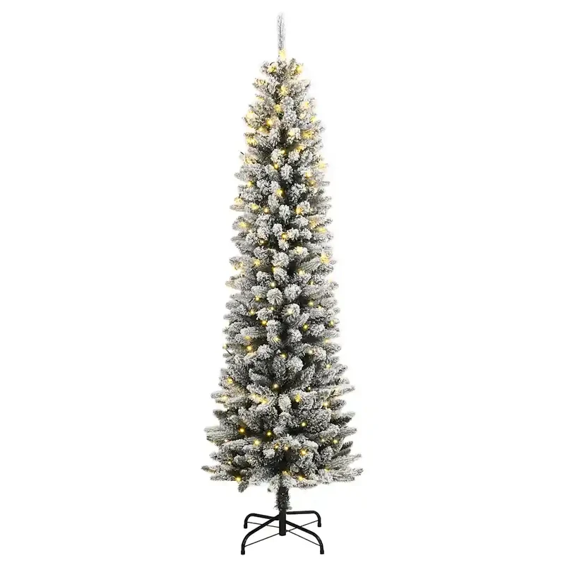 Albero di Natale Artificiale con 300 LED e Neve Floccata 180 cm 3315770