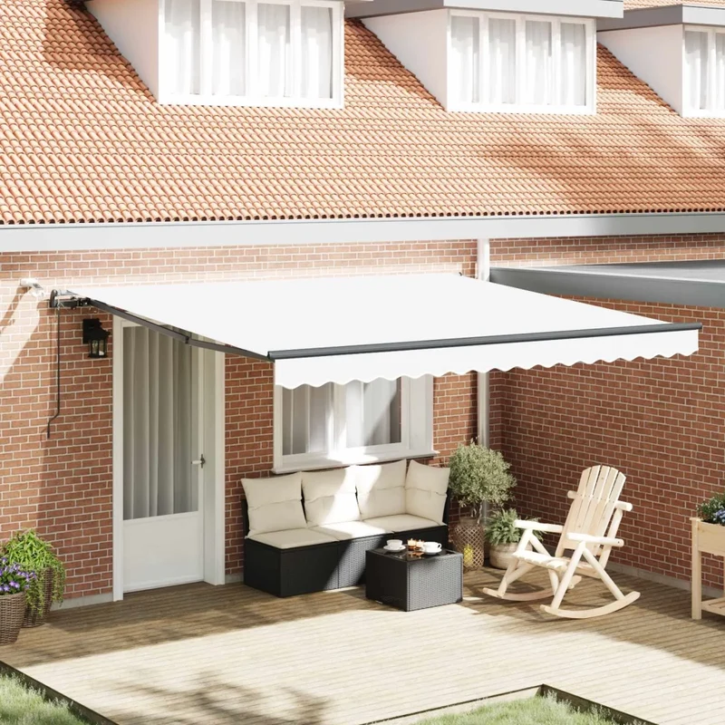 Tenda retrattile Bianco 400 × 300 cm Poliestere 3330630
