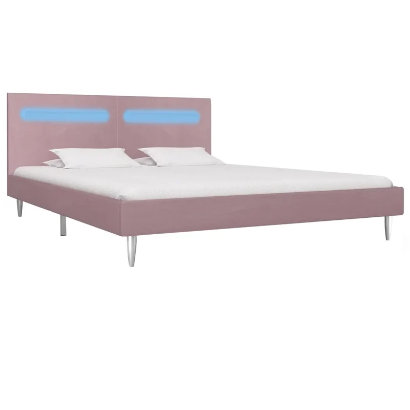 Giroletto con LED senza Materasso Rosa 180x200 cm in Tessuto 280980