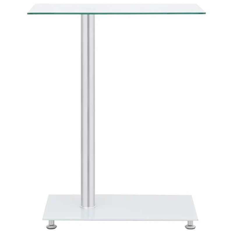 Tavolino Laterale a U Trasparente 45x30x58cm in Vetro Temperato 249535