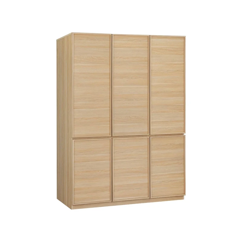 Modulo guardaroba effetto legno 6 ante 1 appendiabiti, marrone