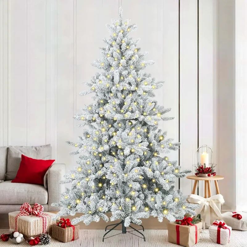 Albero di Natale Artificiale con Rami Pieghevoli Bianco 210 cm 3397727